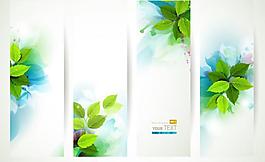 水墨梦幻绿叶图片