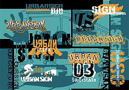 欧美涂鸦设计素材