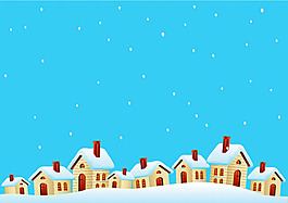 雪中小屋矢量素材