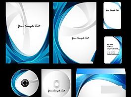 蓝色动感线条 企业vi画册封面图片