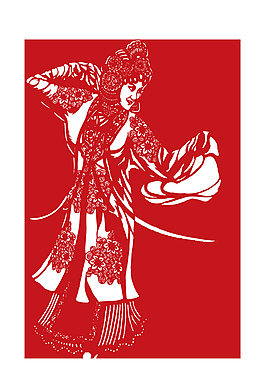 京剧人物剪纸