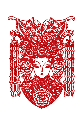 京剧人物头像剪纸