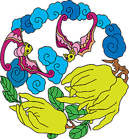 蝙蝠鲜花图案