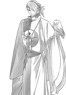 线描图片素材 动漫人物素描