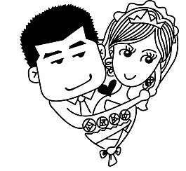 婚纱照爱人矢量素材