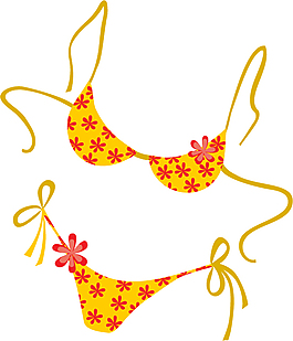 彩色花花bra矢量图