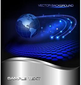 蓝色科技背景展板图片
