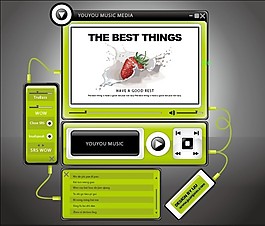 网络音乐播放器设计矢量素材