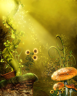 梦幻植物背景素材