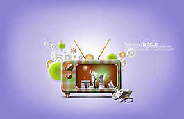 电视机和彩色圆形