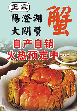 阳澄湖大闸蟹热销海报