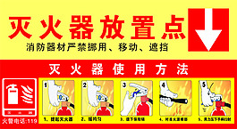 灭火器放置点矢量素材