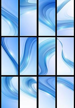 蓝色动感线条 展板图片