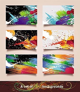 多彩颜料卡片设计素材