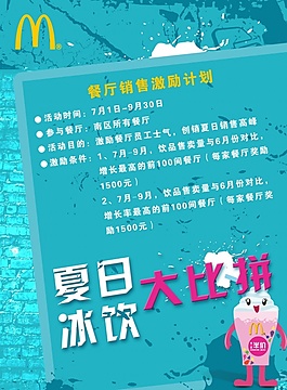 夏日冰饮活动海报