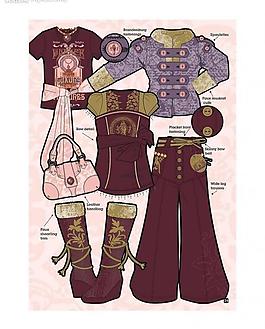 巴黎女性冬季时装花纹图片