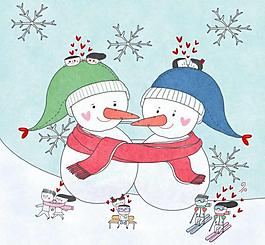 甜蜜雪人图片