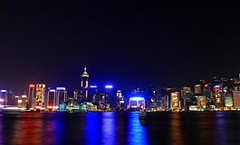 香港维多利亚湾夜景图片