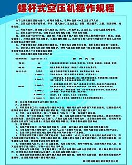 螺杆式空压机操作规程展板图片