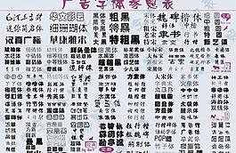 广告字体参照表源文件图片