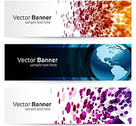 动感圆点地球轨道横幅图片