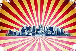 城市 剪影 背景图片