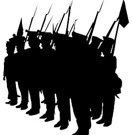 士兵剪影图片