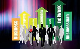 商务团队剪影图片