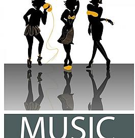 女性剪影 女孩 矢量图片