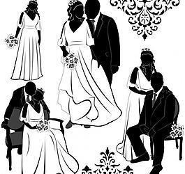 恩爱夫妻剪影图片