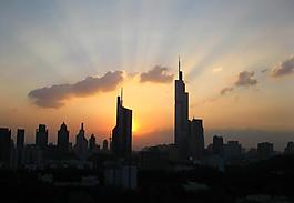 南京都市剪影图片