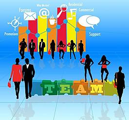 商务团队剪影图片