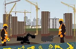 都市城市建筑剪影图片