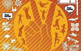 人物剪影 花朵图片