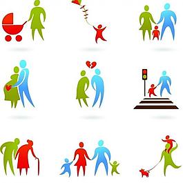 一家人剪影图片