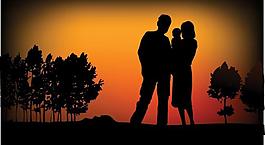 一家人剪影图片