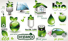 节能减排环保生态主题矢量素材
