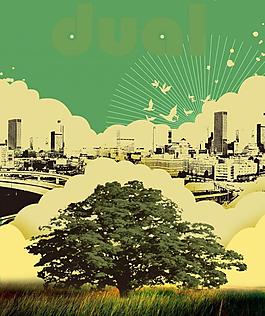 复古风格城市建设图片