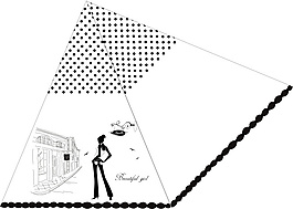 个性雨伞矢量图