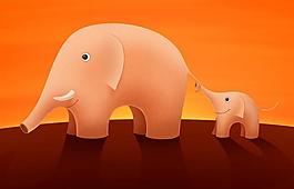 无框画 大象母子图片