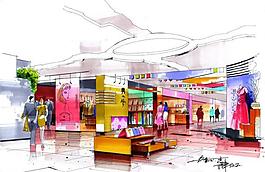 手绘会展效果图图片