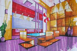 手绘室内效果图图片