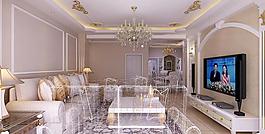 欧式客厅带餐厅图片