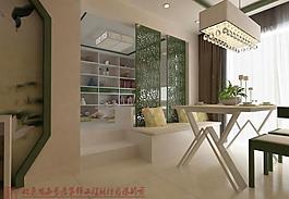 半开放书房效果图图片