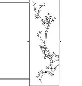 梅花 福臨門刻繪圖案 線條圖片