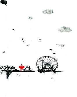 黑白风景 无框画图片