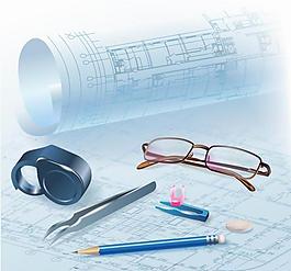 建筑工程图纸 办公用品图片