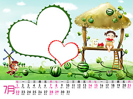 卡通心形PSD模板