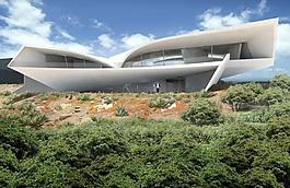 未来抽象科幻建筑效果图图片