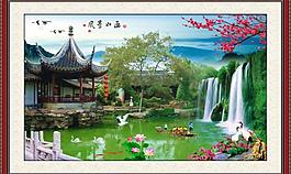 中堂画 山水画 壁画图片